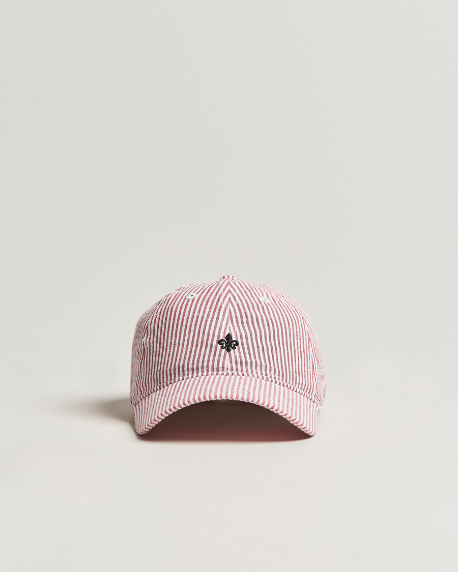 Herr | Morris Chapman StripedCotton Cap Red/White | Morris | Chapman StripedCotton Cap Red/White
