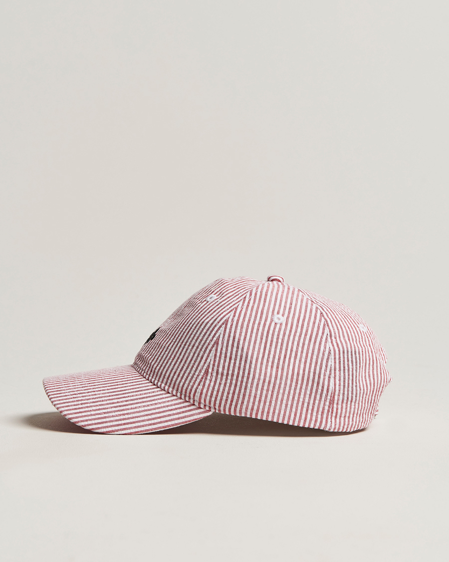 Herr | Morris Chapman StripedCotton Cap Red/White | Morris | Chapman StripedCotton Cap Red/White