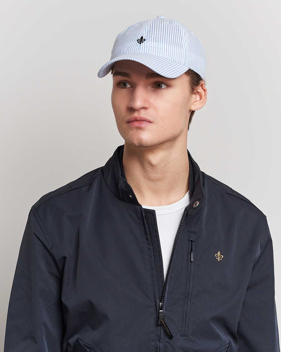 Herr | Morris Chapman StripedCotton Cap Blue/White | Morris | Chapman StripedCotton Cap Blue/White