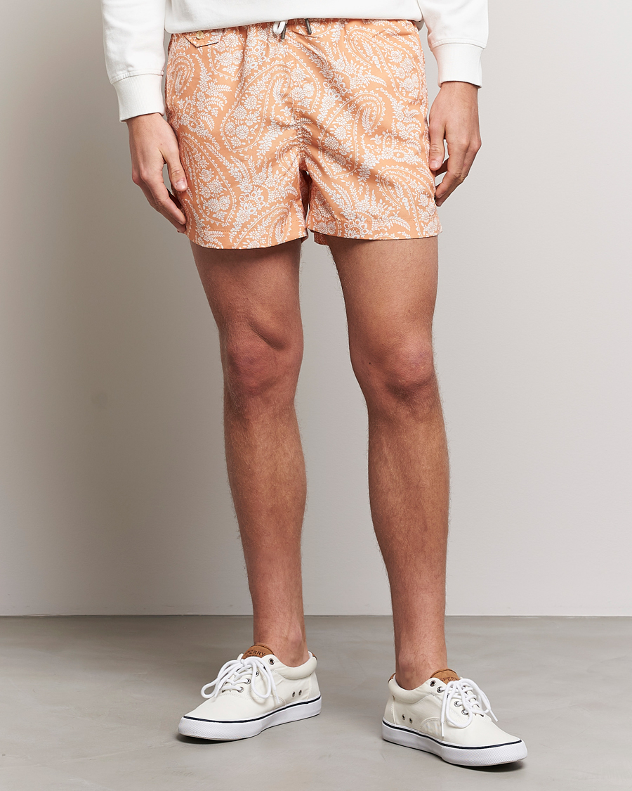 Herr | Badbyxor | Morris | Paisley Bathing Trunks Orange