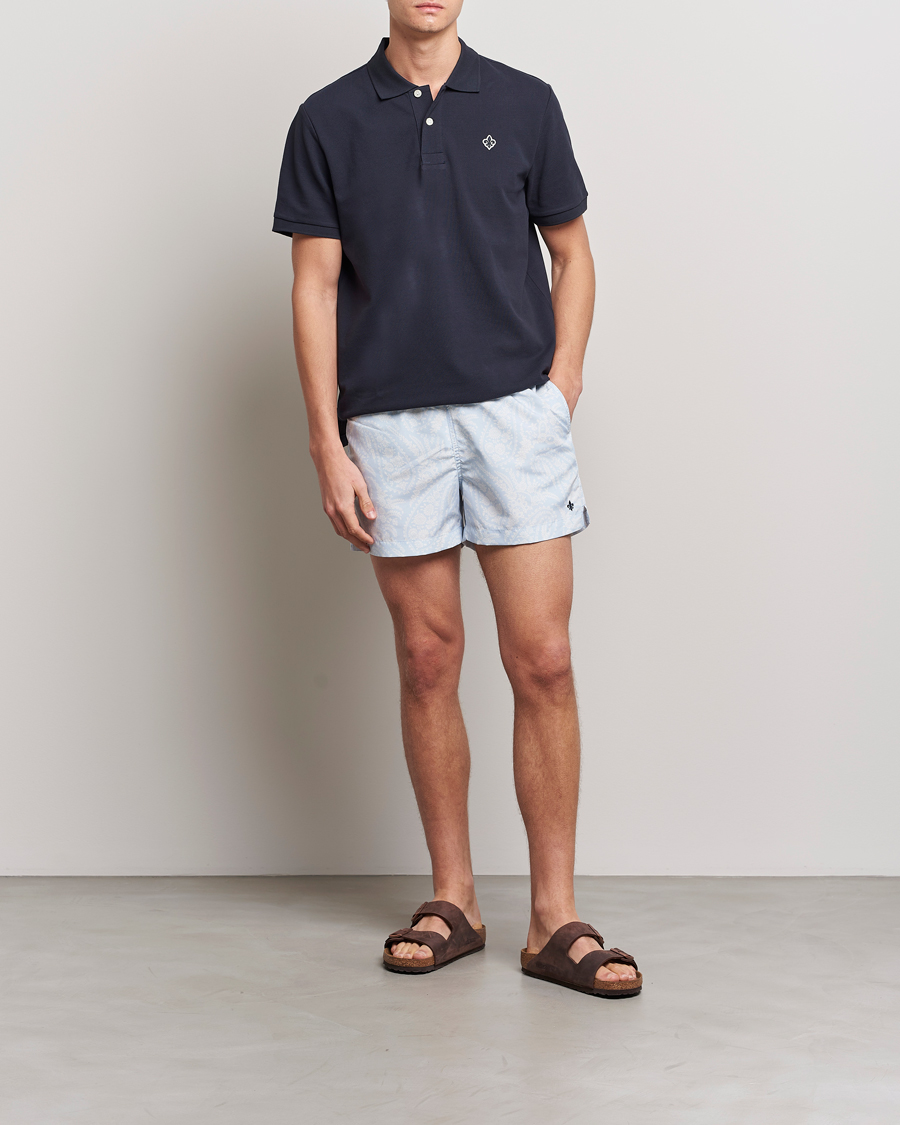 Herr | Badbyxor | Morris | Paisley Bathing Trunks Light Blue