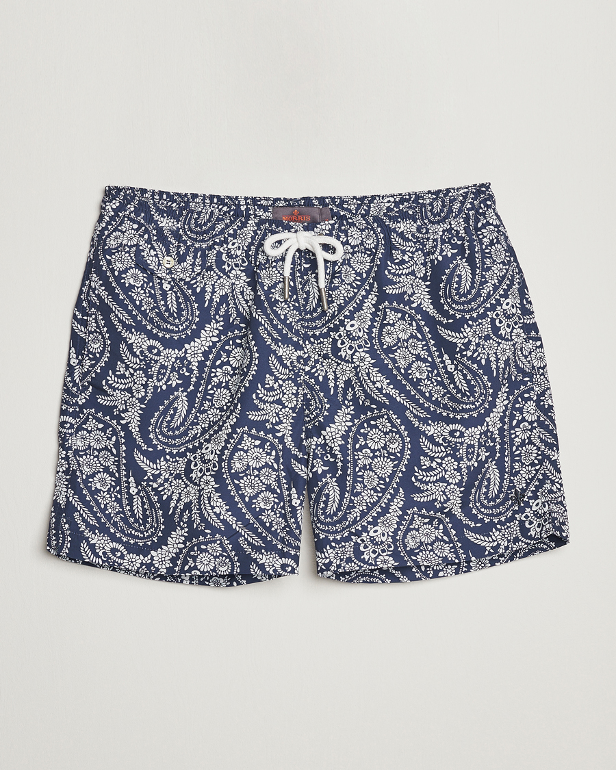 Herr | Badbyxor | Morris | Paisley Bathing Trunks Navy
