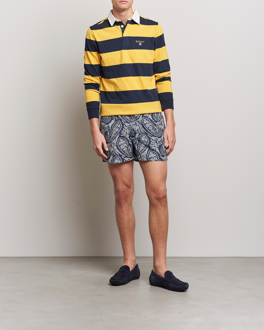 Herr | Badbyxor | Morris | Paisley Bathing Trunks Navy