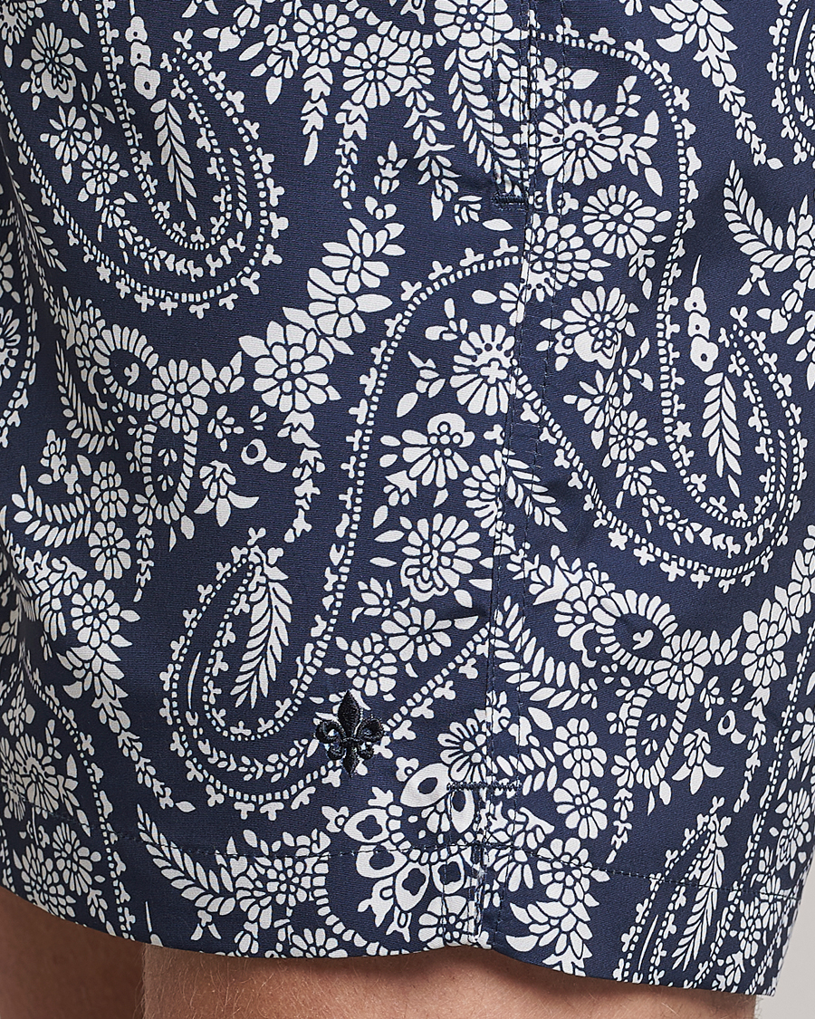 Herr | Badbyxor | Morris | Paisley Bathing Trunks Navy