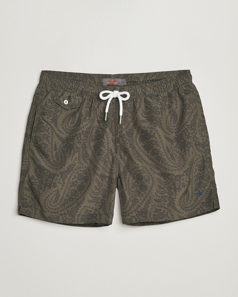 Herr | Badbyxor | Morris | Paisley Bathing Trunks Olive