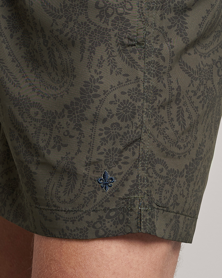 Herr | Badbyxor | Morris | Paisley Bathing Trunks Olive
