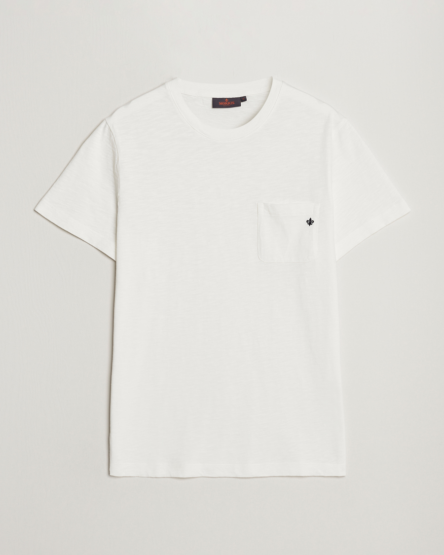 Herr | T-Shirts | Morris | Lily Slub Pocket Crew Neck Tee White