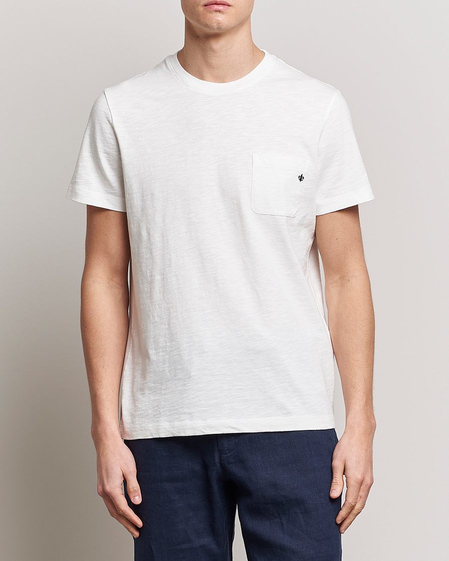 Herr | T-Shirts | Morris | Lily Slub Pocket Crew Neck Tee White