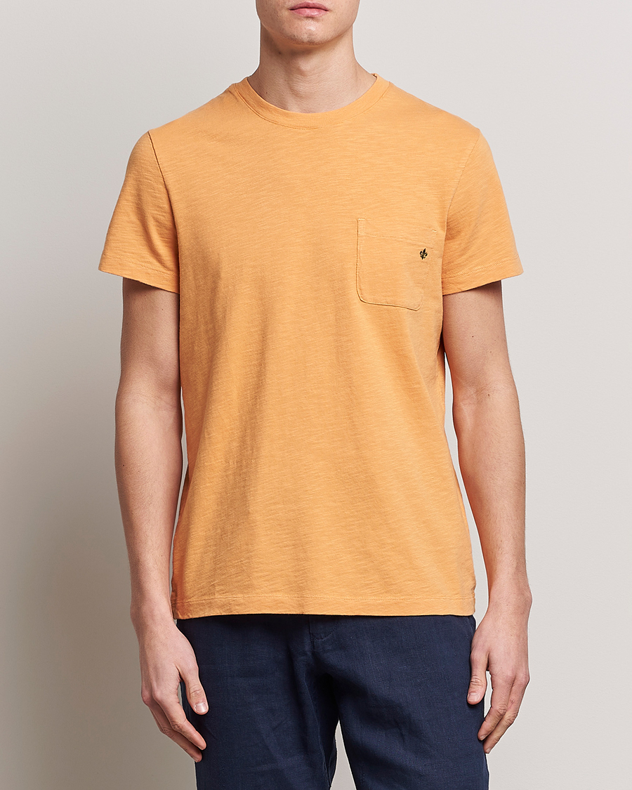 Herr | T-Shirts | Morris | Lily Slub Pocket Crew Neck Tee Orange