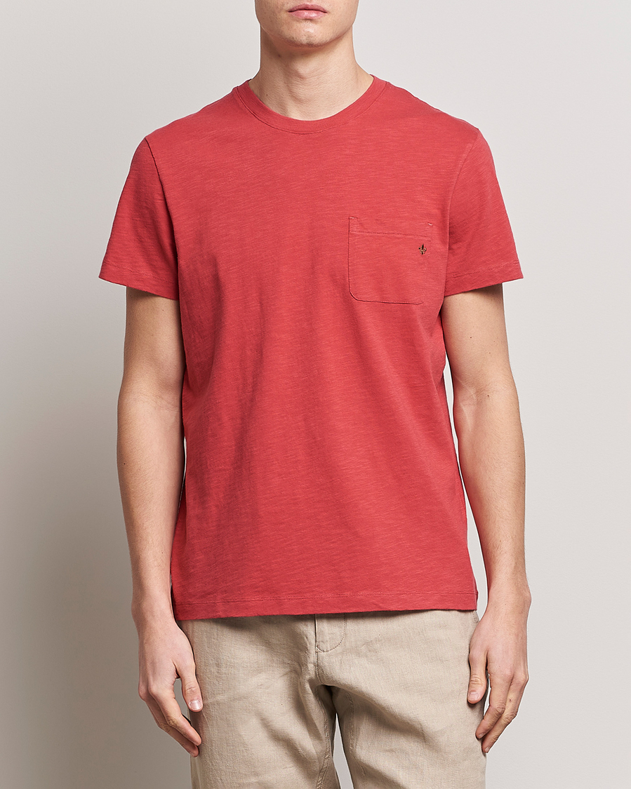 Herr | T-Shirts | Morris | Lily Slub Pocket Crew Neck Tee Red