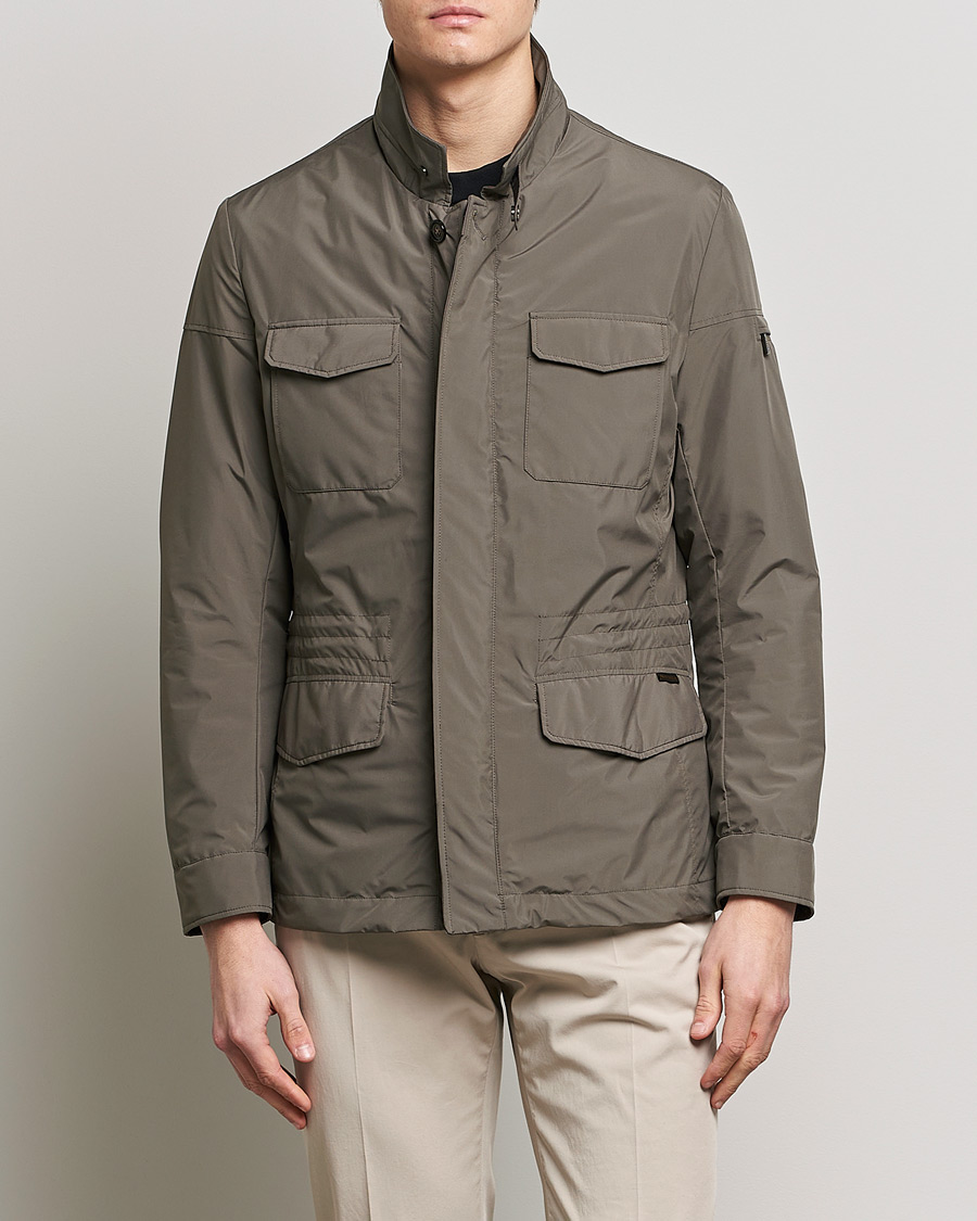 Herr | Field jackets | MooRER | Waterproof Nylon Field Jacket Brown