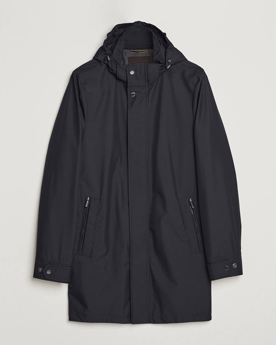 Herr | Jackor | MooRER | Waterproof Hooded Coat Dark Blue