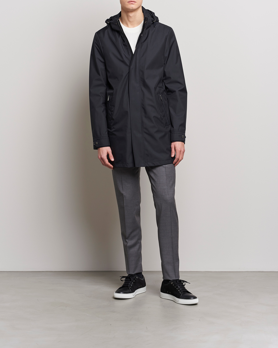 Herr | Jackor | MooRER | Waterproof Hooded Coat Dark Blue