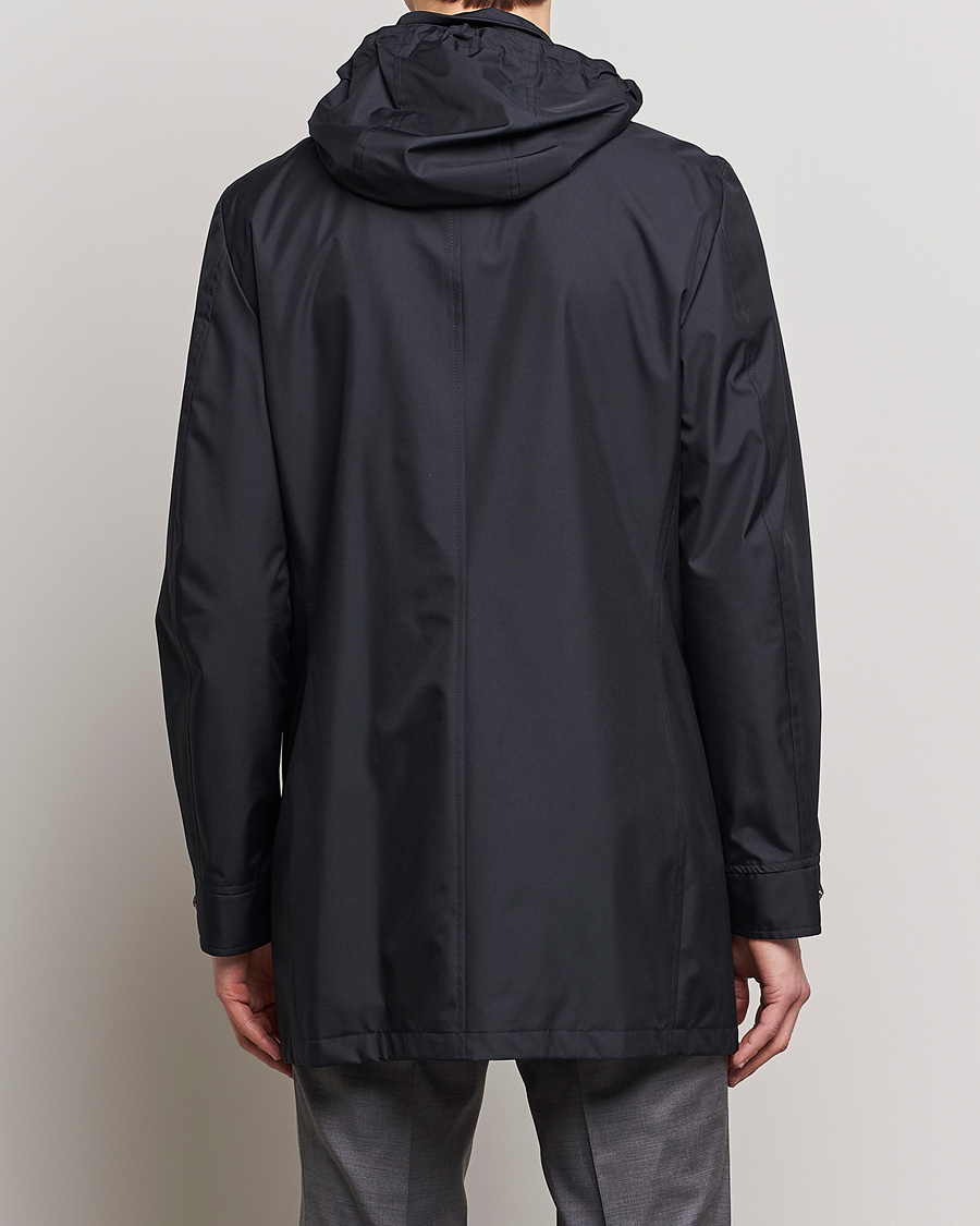 Herr | Jackor | MooRER | Waterproof Hooded Coat Dark Blue