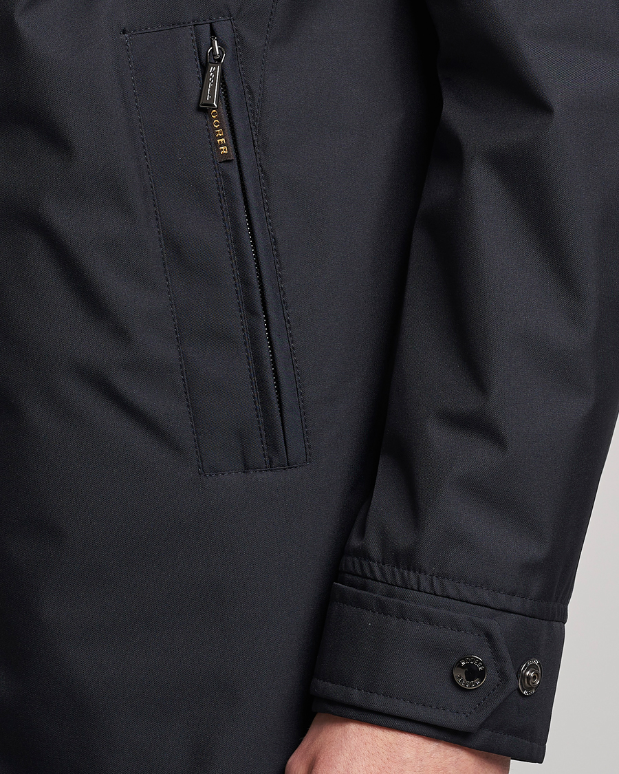 Herr | Jackor | MooRER | Waterproof Hooded Coat Dark Blue