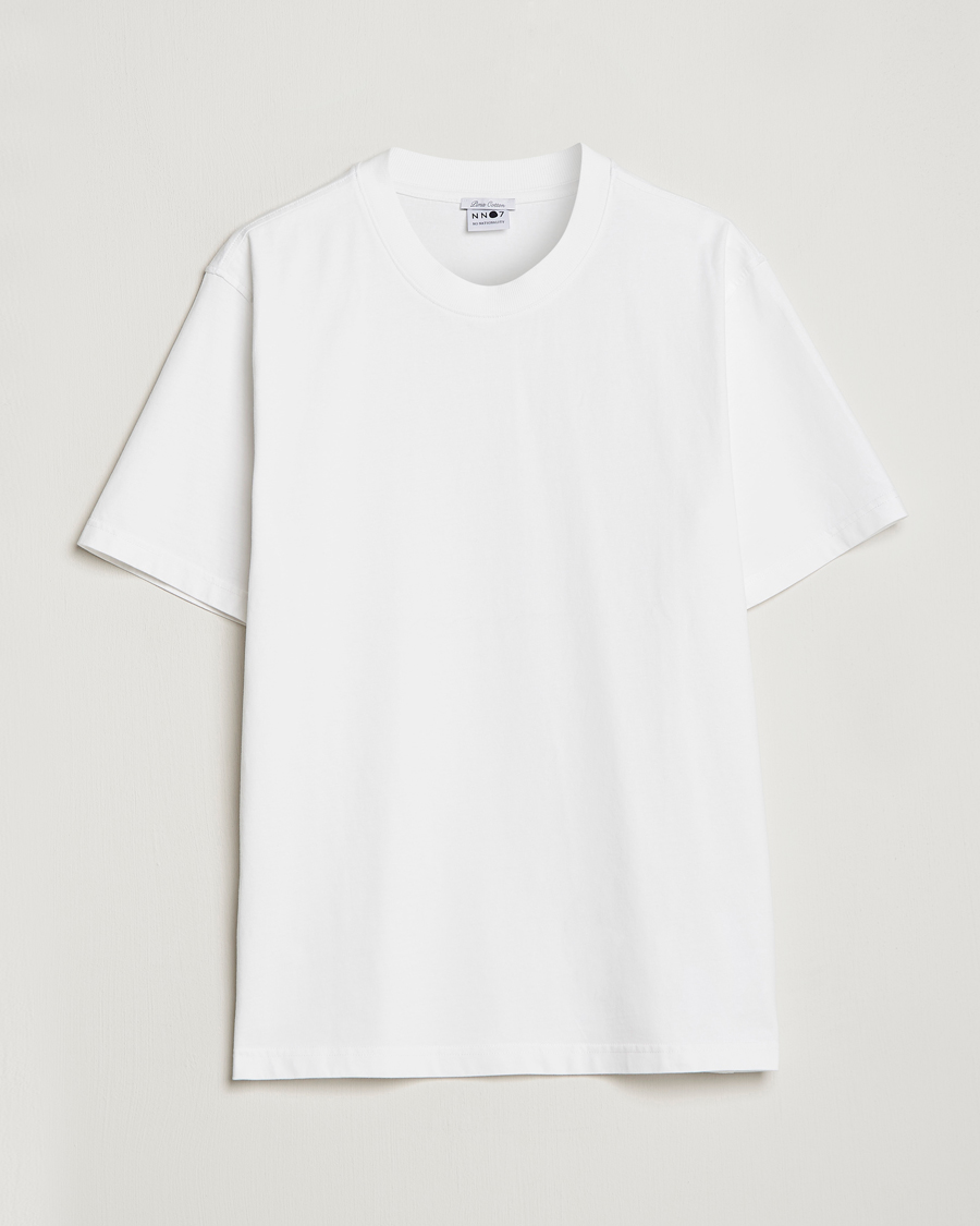 Herr | T-Shirts | NN07 | Adam Pima Crew Neck T-Shirt White
