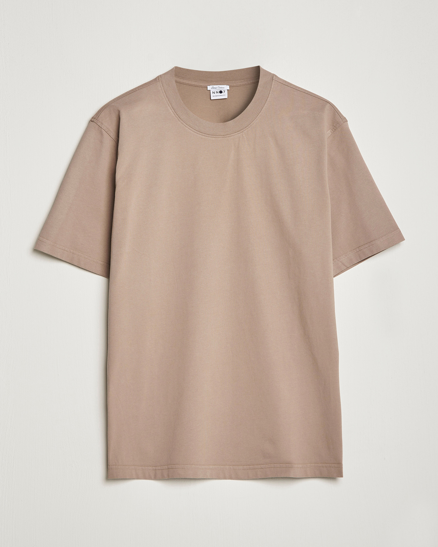 Herr | T-Shirts | NN07 | Adam Pima Crew Neck T-Shirt Greige
