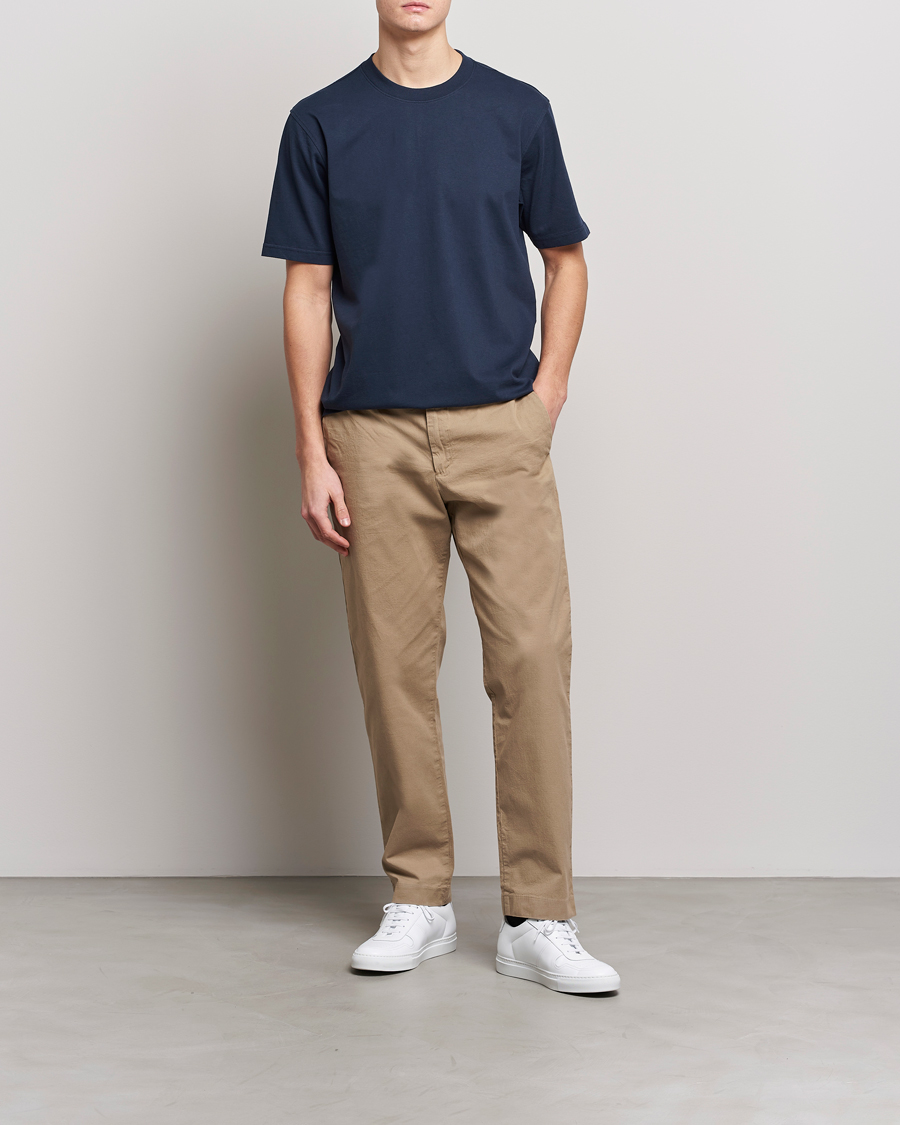 Herr | T-Shirts | NN07 | Adam Pima Crew Neck T-Shirt Navy Blue