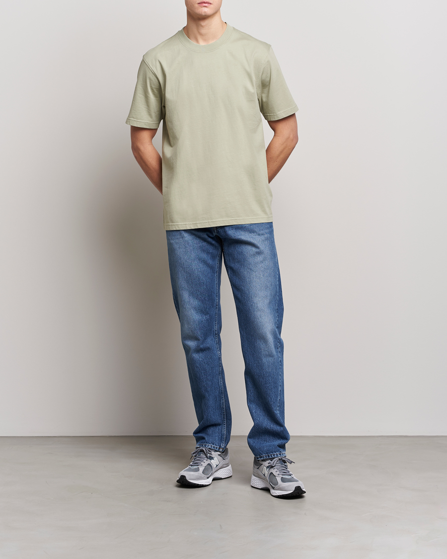 Herr | T-Shirts | NN07 | Adam Pima Crew Neck T-Shirt Pale Green