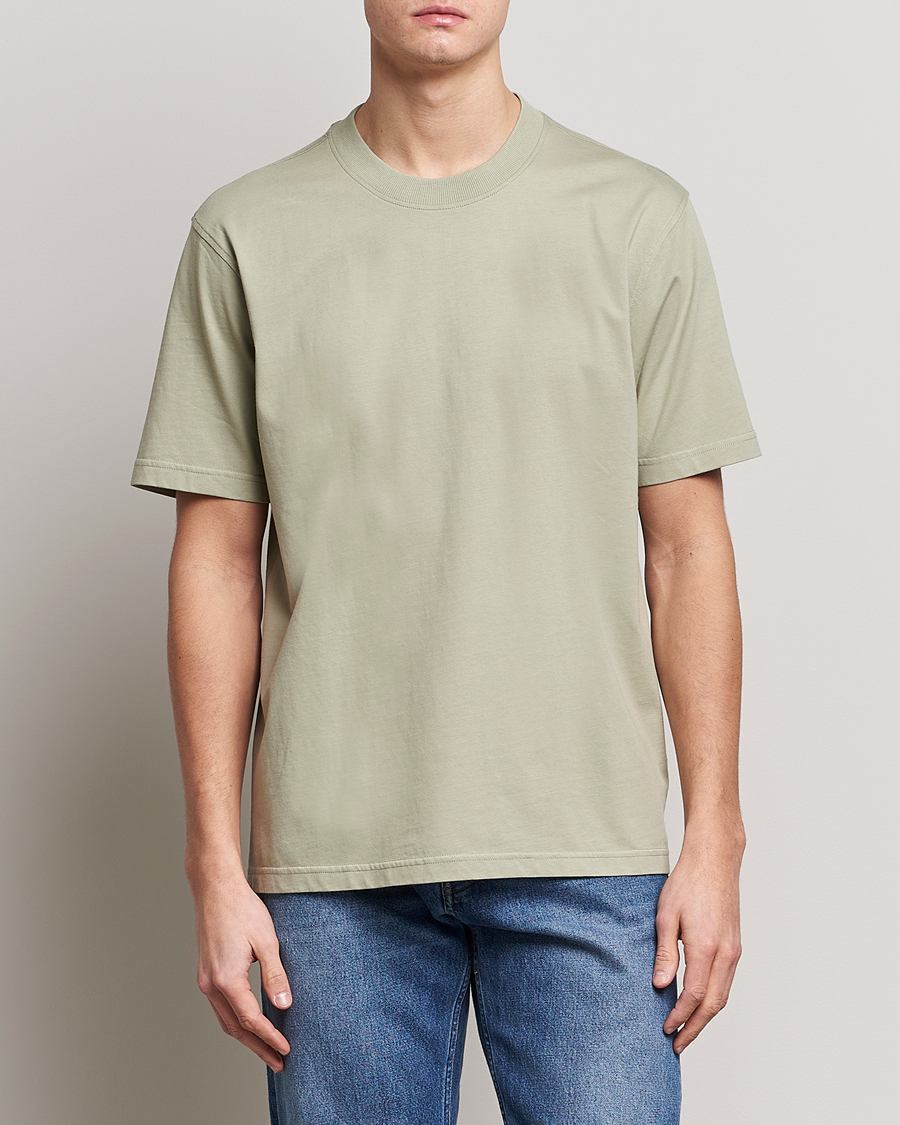 Herr | T-Shirts | NN07 | Adam Pima Crew Neck T-Shirt Pale Green