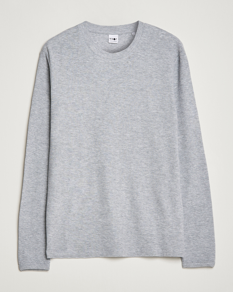 Herr | Tröjor | NN07 | Clive Knitted Sweater Light Grey Melange