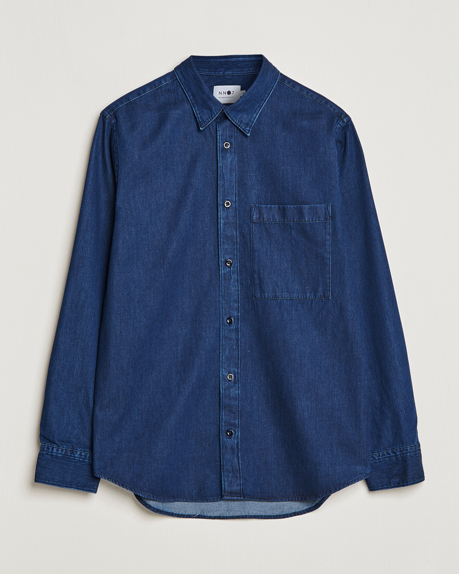 Herr | Skjortor | NN07 | Cohen Tencel Denim Shirt Dark Indigo