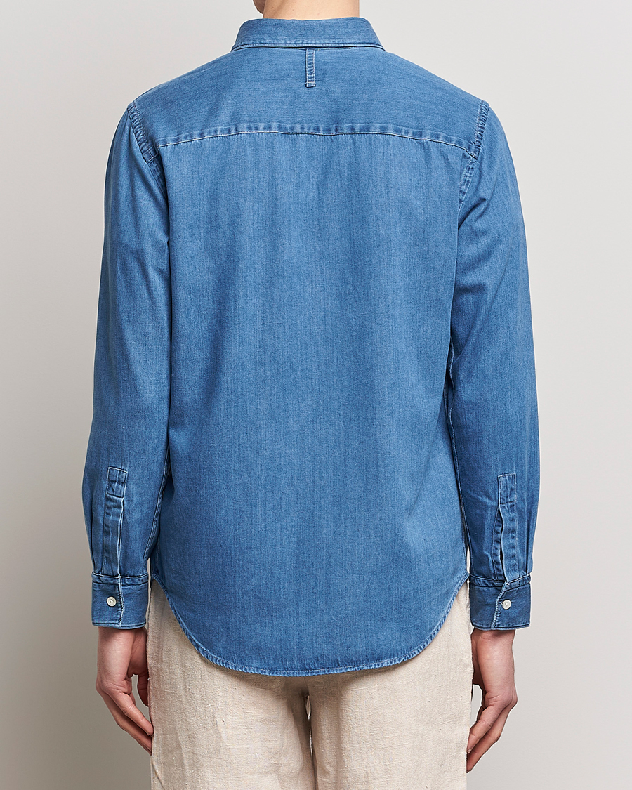 Herr | Skjortor | NN07 | Cohen Tencel Denim Shirt Medium Blue