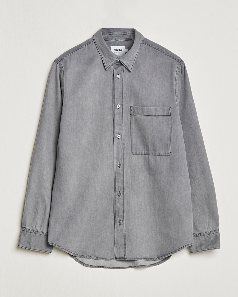Herr | Skjortor | NN07 | Cohen Tencel Denim Shirt Grey Denim