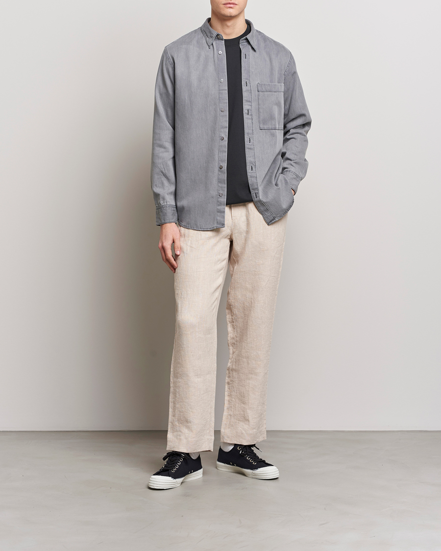 Herr | Skjortor | NN07 | Cohen Tencel Denim Shirt Grey Denim