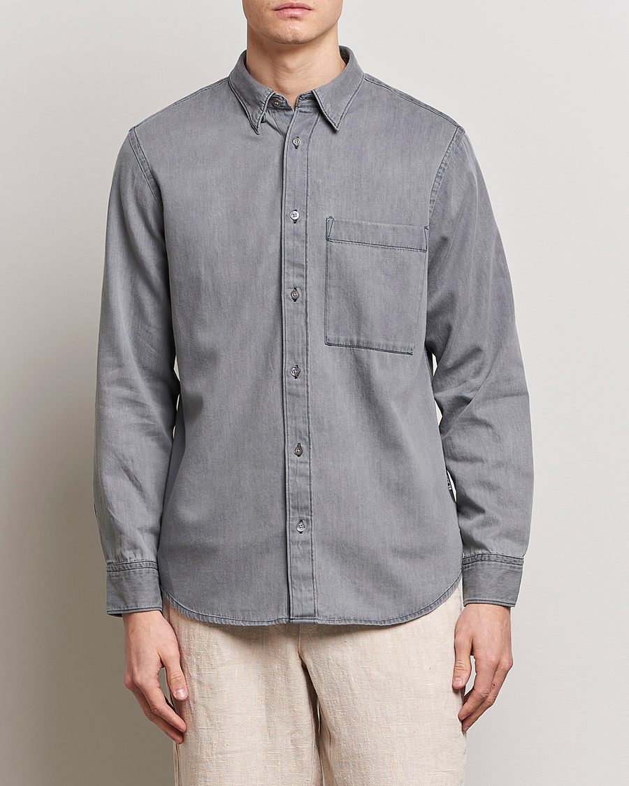 Herr | Skjortor | NN07 | Cohen Tencel Denim Shirt Grey Denim