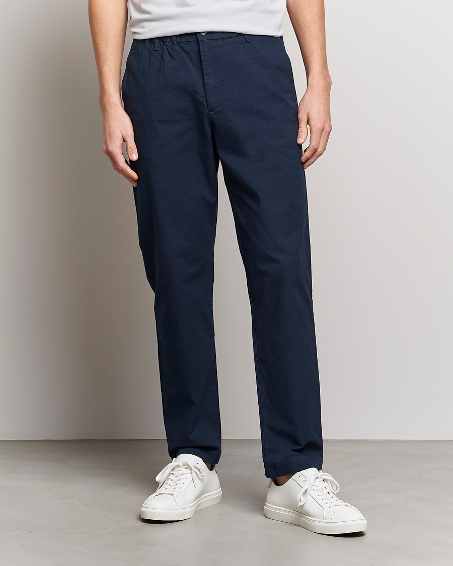Herr | Byxor | NN07 | Theodore Comfort Pants Navy Blue