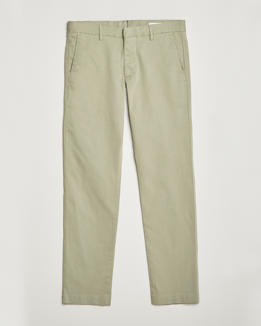 Herr | Byxor | NN07 | Theo Regular Fit Stretch Chinos Oil Green