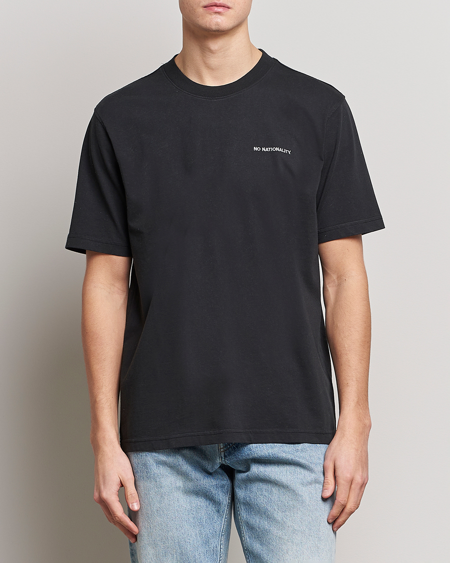 Herr | Svarta t-shirts | NN07 | Adam Logo Crew Neck T-Shirt Black