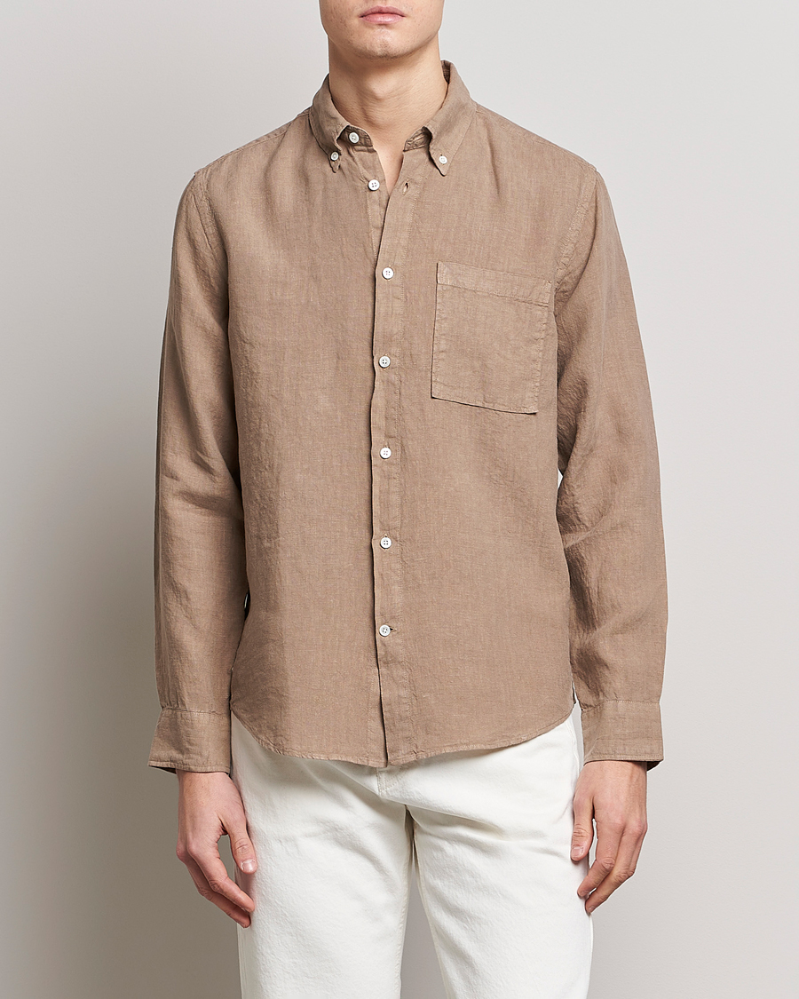 Herr | Skjortor | NN07 | Arne Linen Shirt Greige
