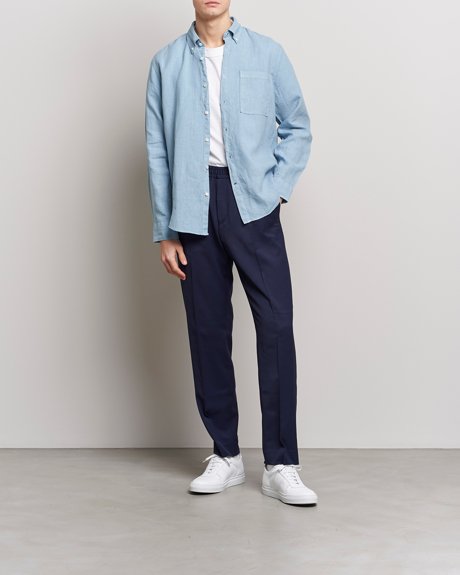 Herr | Skjortor | NN07 | Arne Linen Shirt Ashley Blue