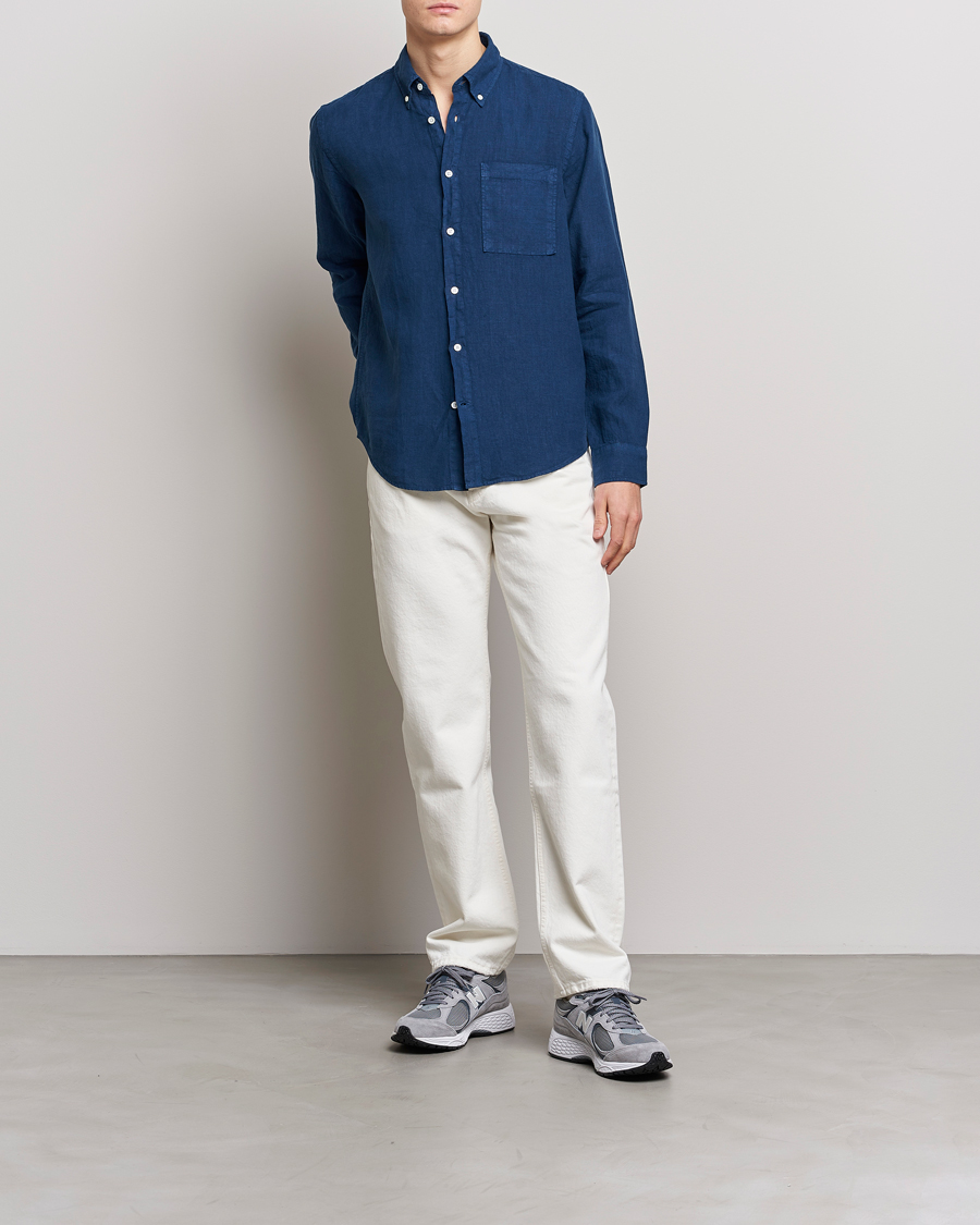 Herr | Skjortor | NN07 | Arne Linen Shirt Sargasso Sea