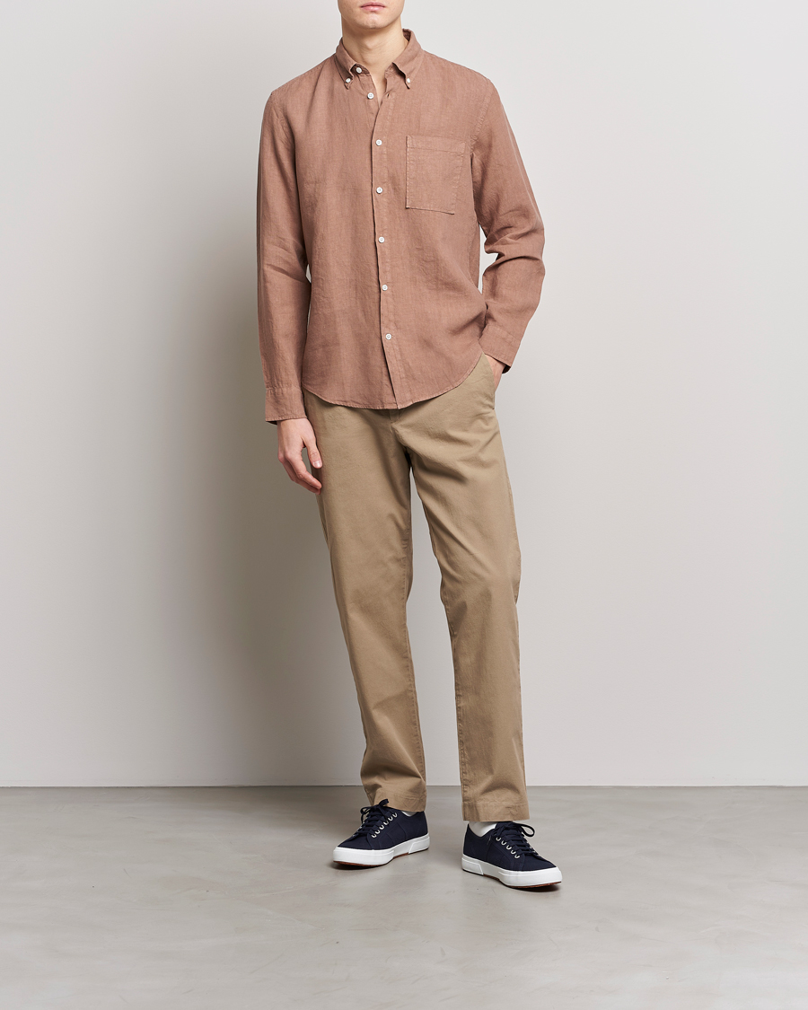 Herr | Skjortor | NN07 | Arne Linen Shirt Nougat