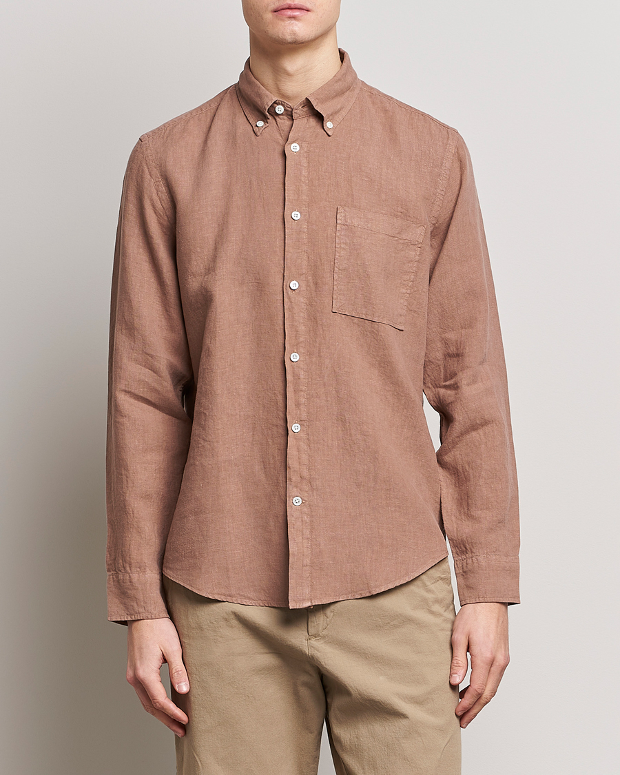 Herr | Skjortor | NN07 | Arne Linen Shirt Nougat