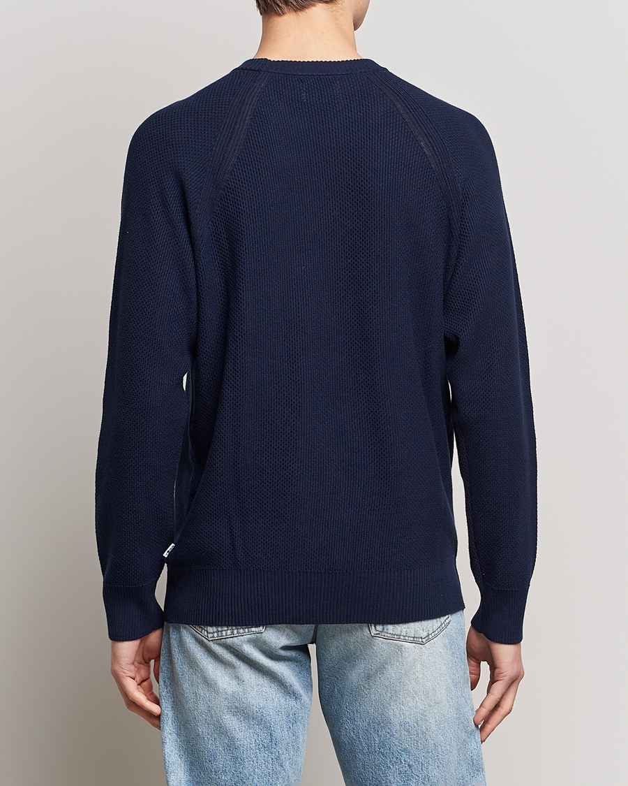 Herr | Tröjor | NN07 | Brandon Cotton Knitted Sweater Navy Blue