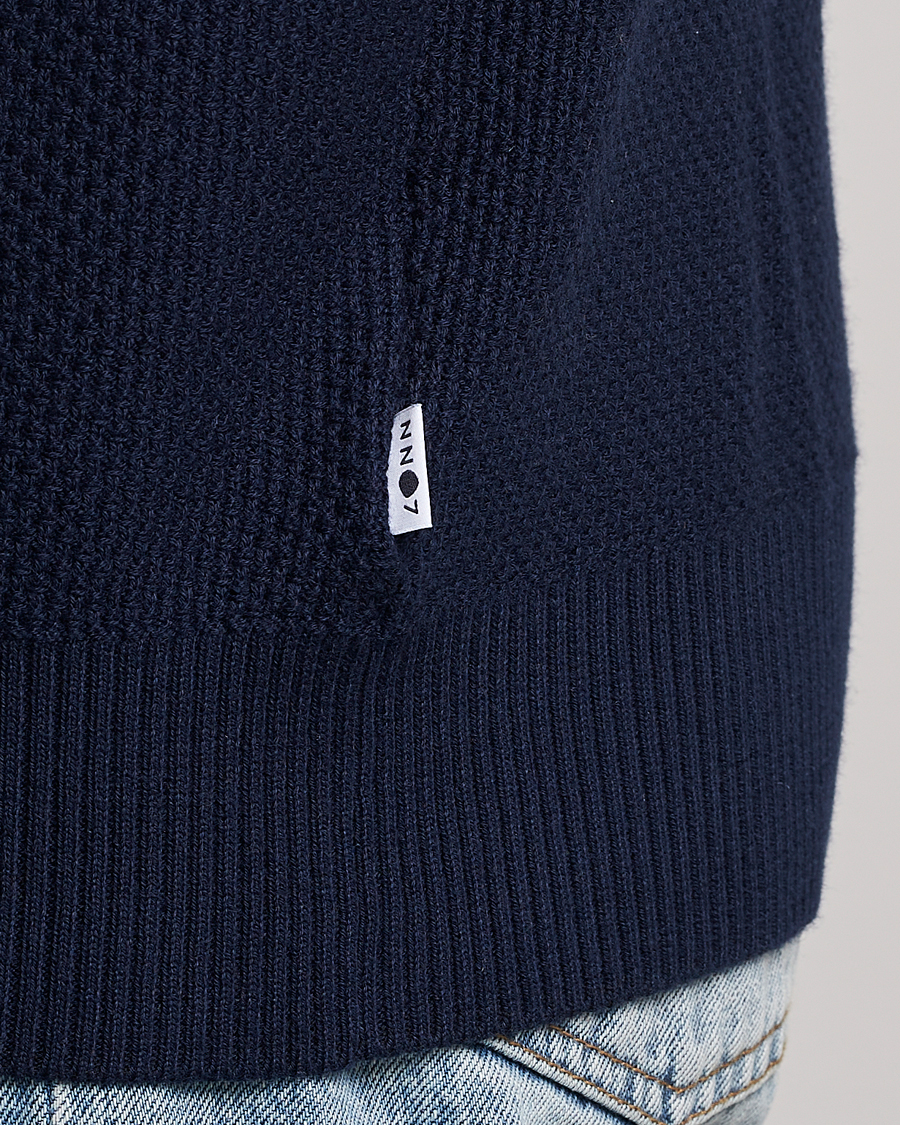 Herr | Tröjor | NN07 | Brandon Cotton Knitted Sweater Navy Blue