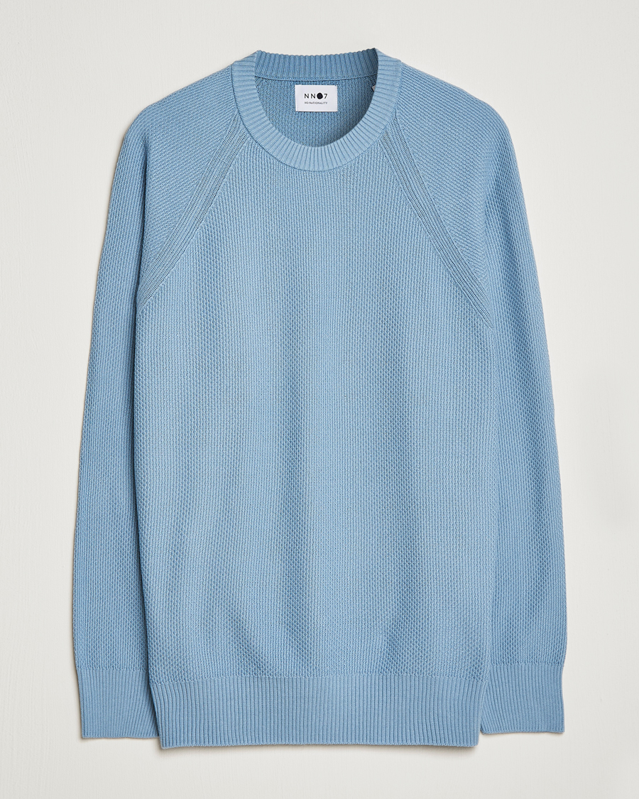 Herr | Tröjor | NN07 | Brandon Cotton Knitted Sweater Ashley Blue