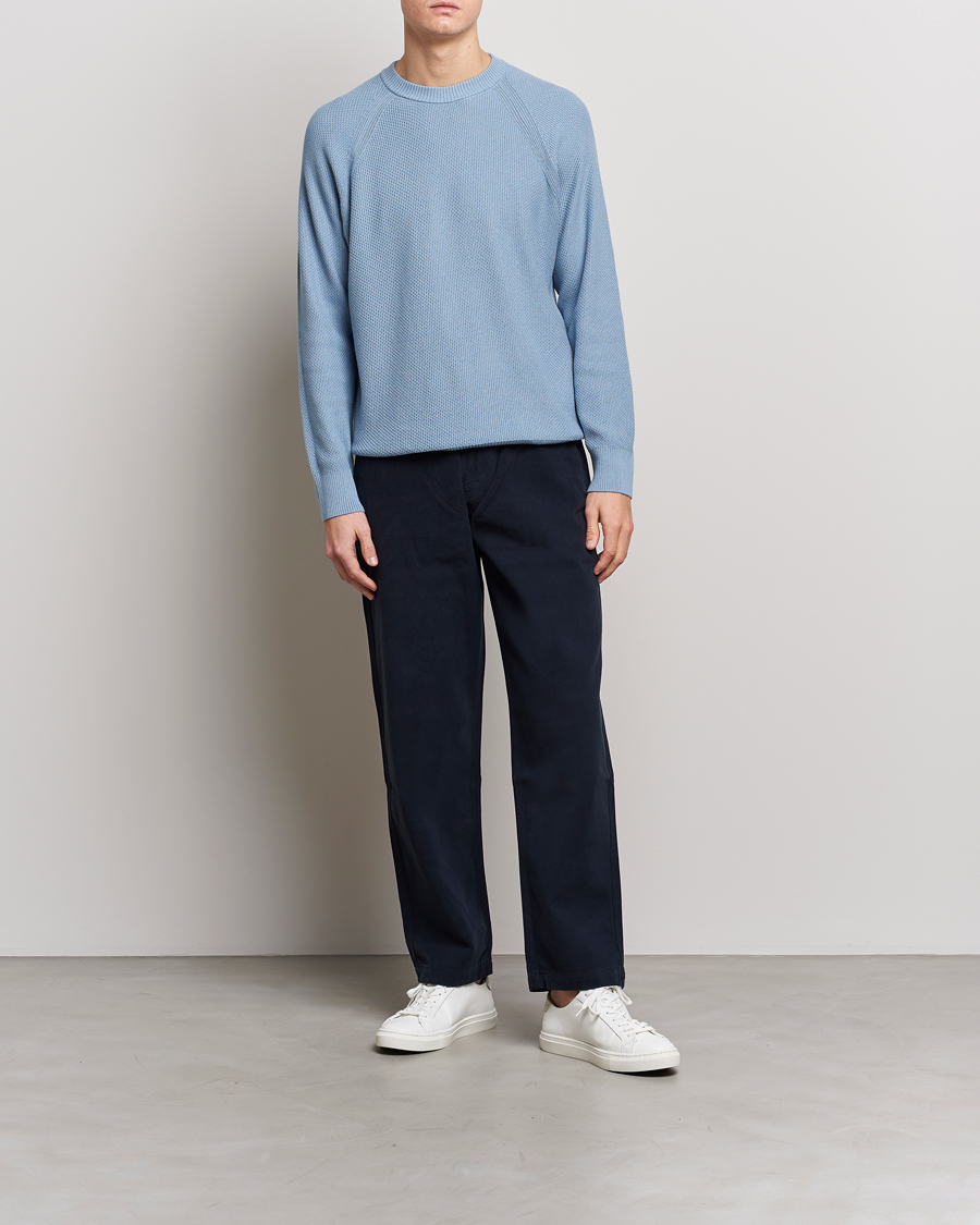 Herr | Tröjor | NN07 | Brandon Cotton Knitted Sweater Ashley Blue