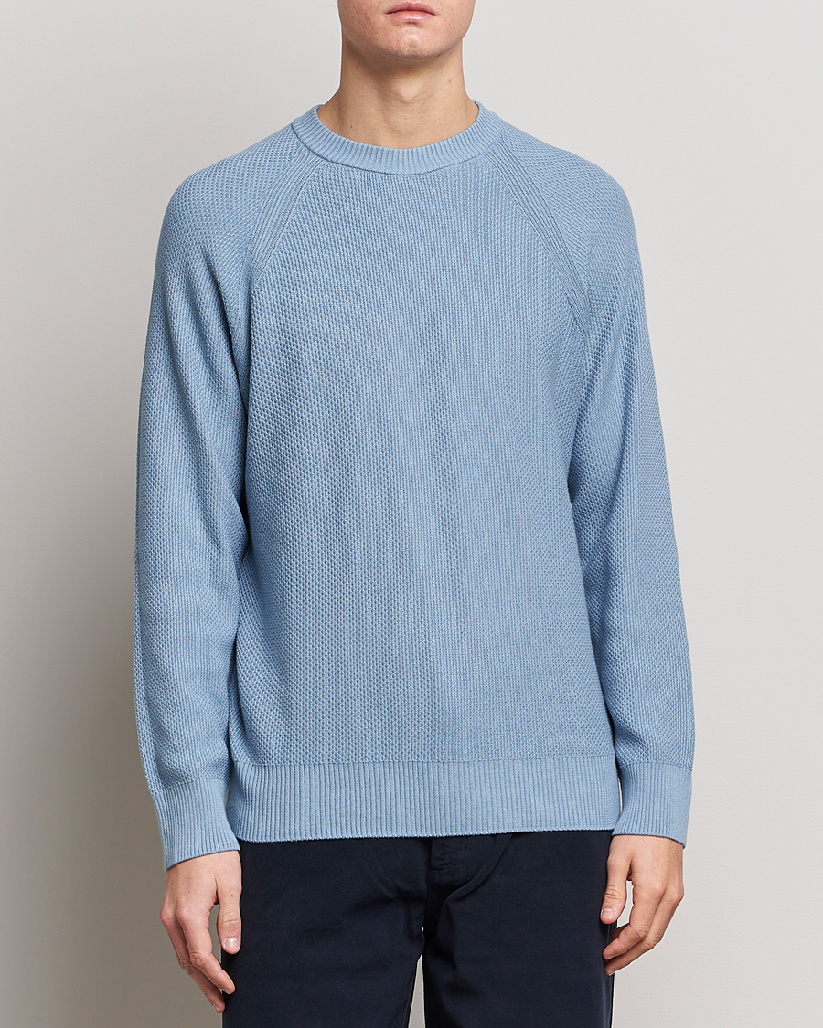 Herr | Tröjor | NN07 | Brandon Cotton Knitted Sweater Ashley Blue