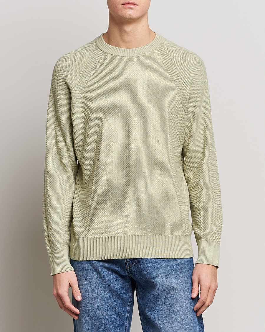 Herr | Stickade tröjor | NN07 | Brandon Cotton Knitted Sweater Pale Green