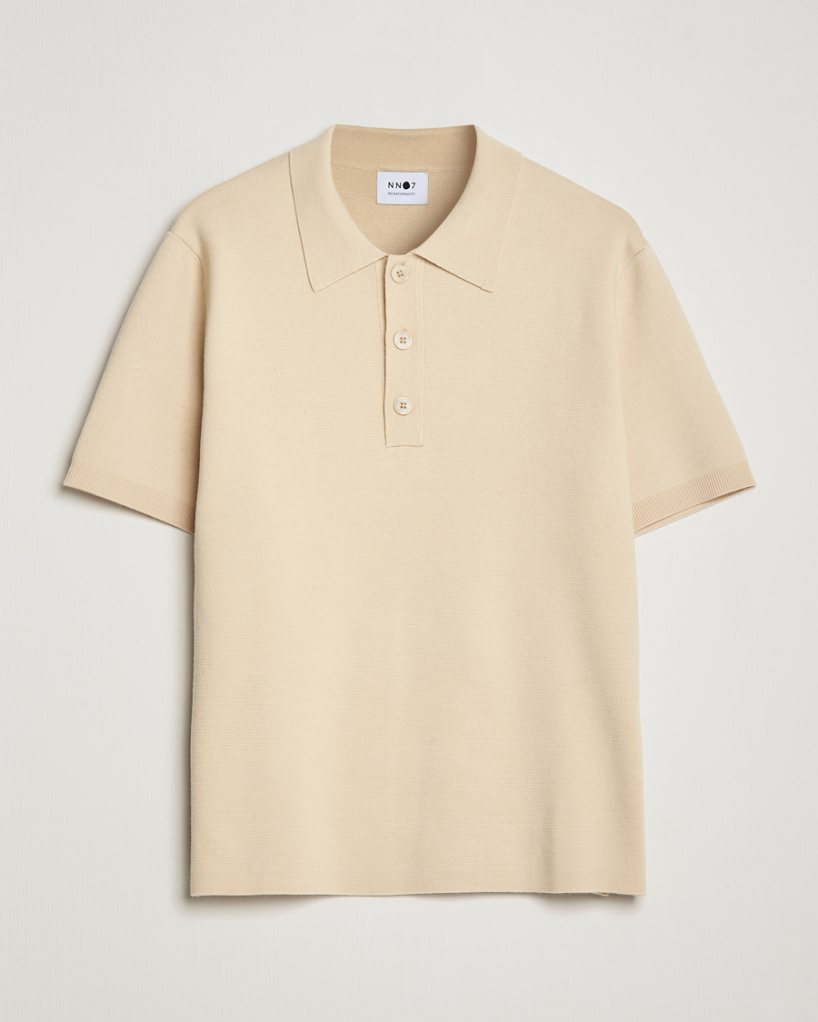 Herr | Pikéer | NN07 | Harald Knitted Polo Ecru