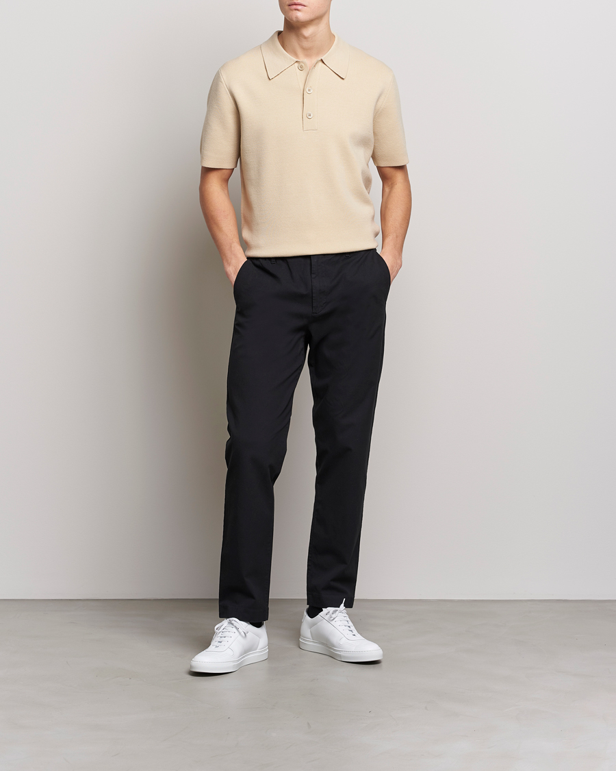 Herr | Pikéer | NN07 | Harald Knitted Polo Ecru