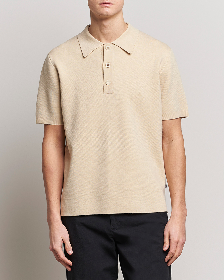 Herr | Pikéer | NN07 | Harald Knitted Polo Ecru