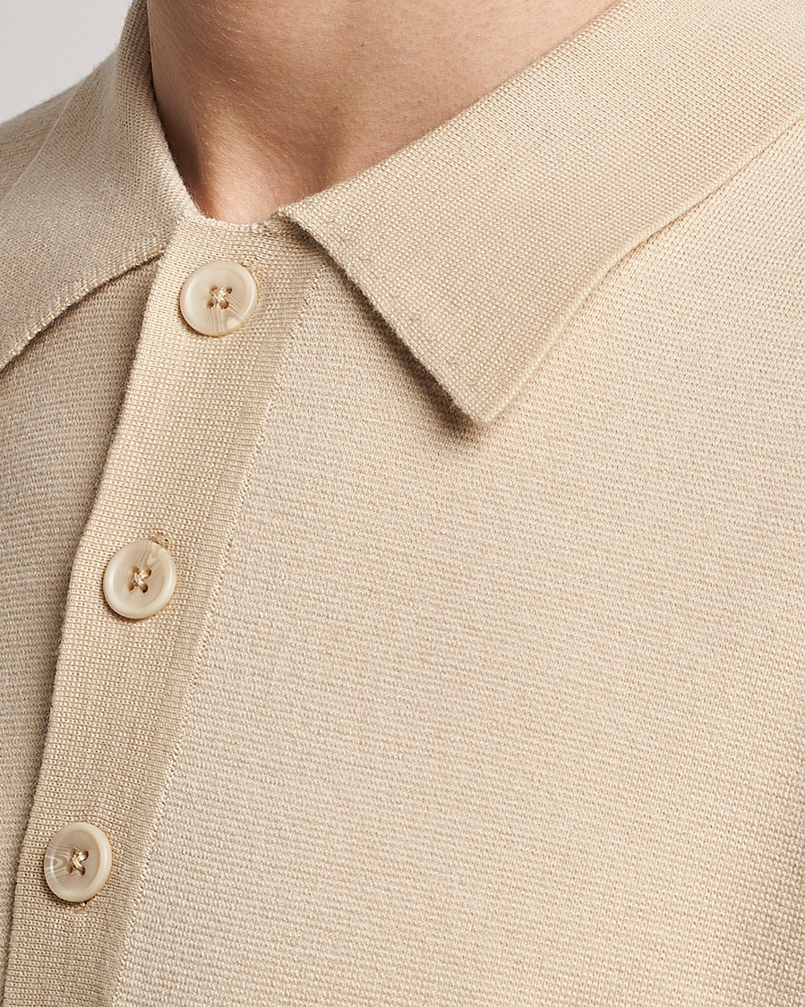 Herr | Pikéer | NN07 | Harald Knitted Polo Ecru