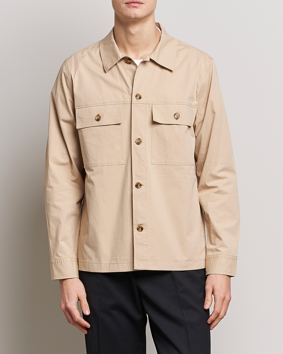 Herr | Skjortor | NN07 | Wilas Ripstop Overshirt Cream