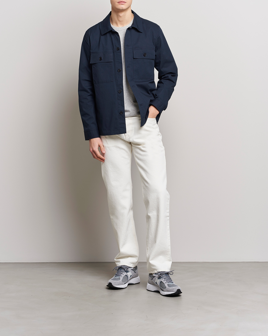 Herr | Skjortor | NN07 | Wilas Ripstop Overshirt Navy Blue